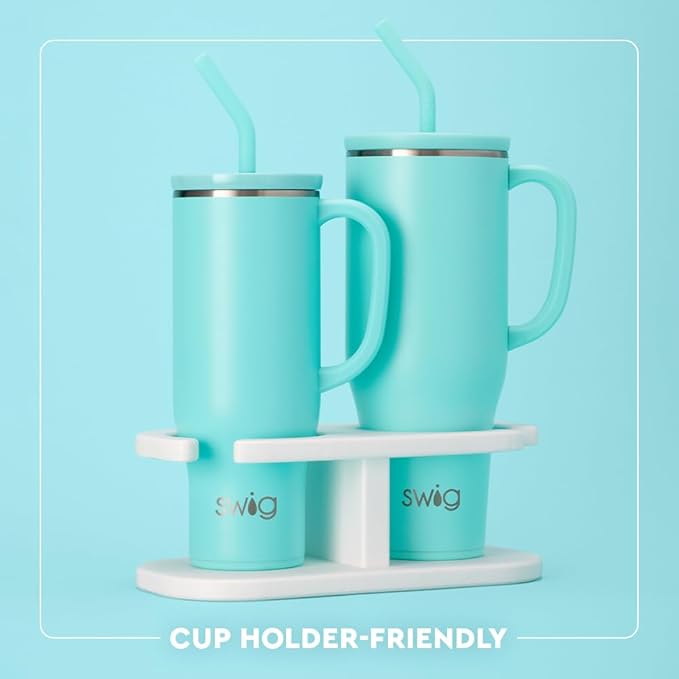 Swig Life 30oz Mega Mug, 30 oz Tumbler with Handle and Straw, Cup Holder Friendly, Dishwasher Safe, Extra Large Insulated Tumbler, Stainless Steel Water Bottle (Love All)