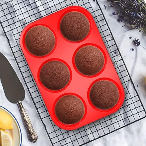 2 Pack Silicone Muffin Top Pans for Baking 4inch Jumbo Size, Prefect Non-stick for Baking Egg Muffin, Cookie, Hamburger Bun,Muffin Top and More, Food Grade and BPA Free