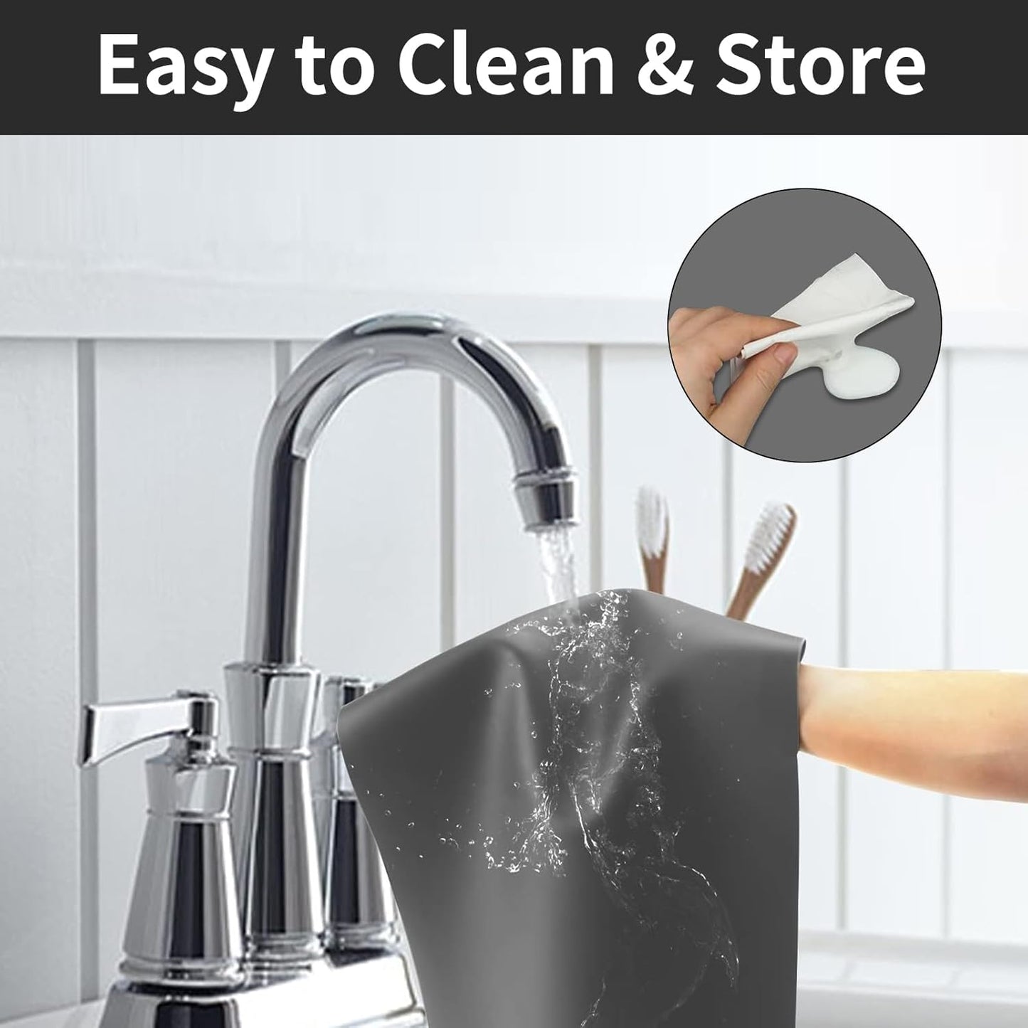 2MM Super Thick Large Silicone Mats, 23.6"x23.6" Silicone Mats for Kitchen Counter, Non-slip Heat Resistant Mat, Waterproof Countertop Protector Mat (Black)