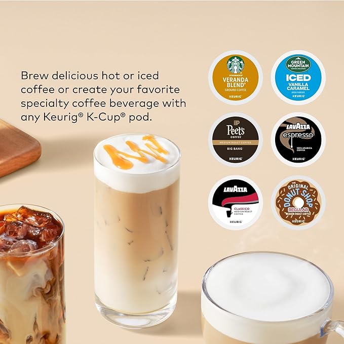 Keurig K-Café Barista Bar Single Serve Coffee Maker and Frother, with 3 Brew Sizes, Hot and Cold Coffee Capabilities, 2oz Coffee Shot Button, Black