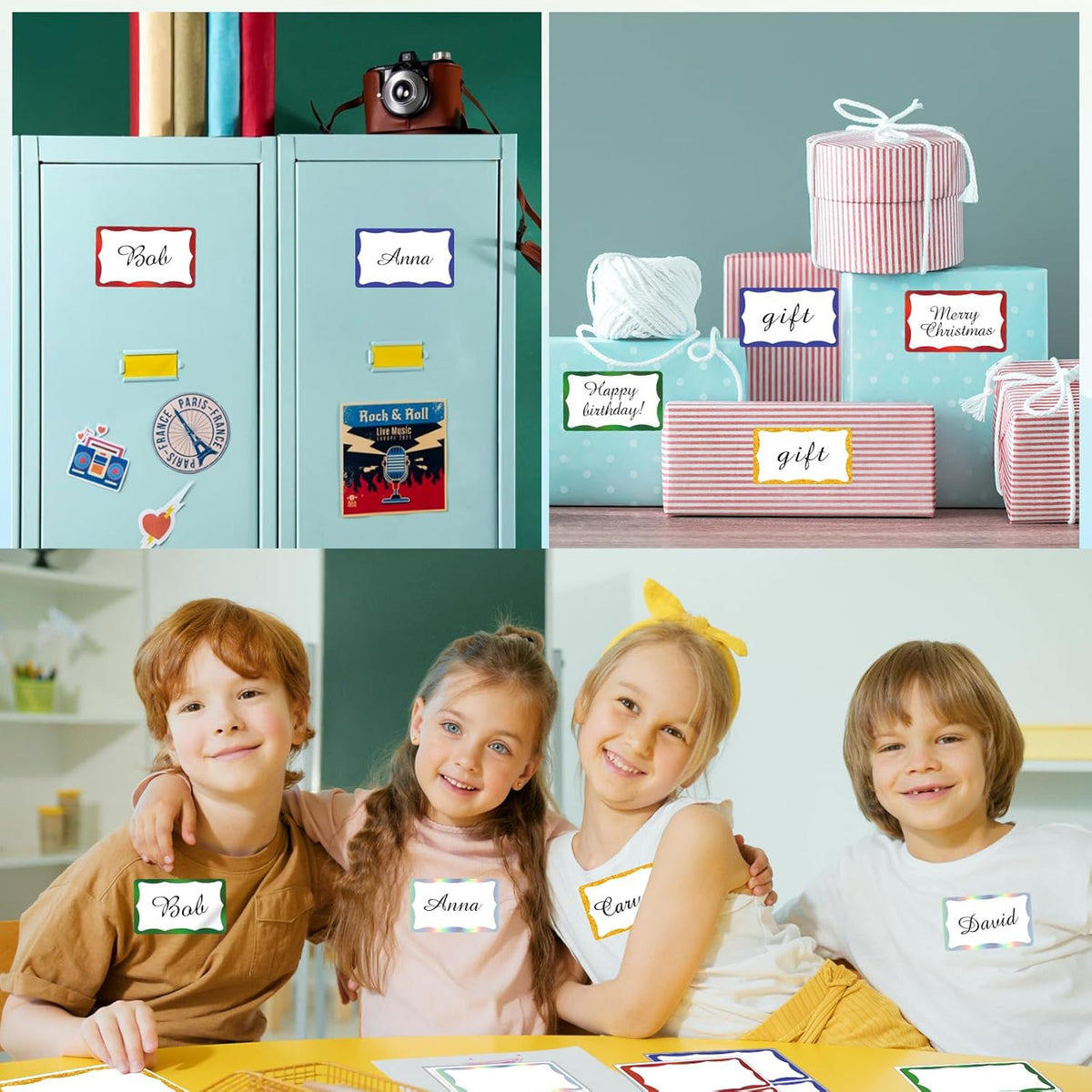 STARLIBOO Colored Labels Stickers, 3X5 Inch Removable Large Label Stickers for Moving Boxes and Storage Bins- Waterproof- Writable- Tear Resistant (Blue)