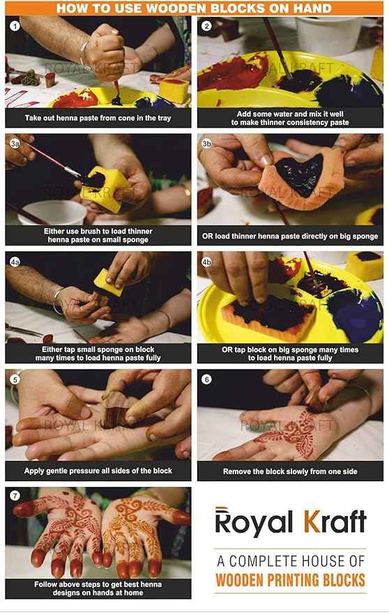 Royal Kraft Assorted Wooden Block Printing Stamps (Set of 10) Bulk01_10C