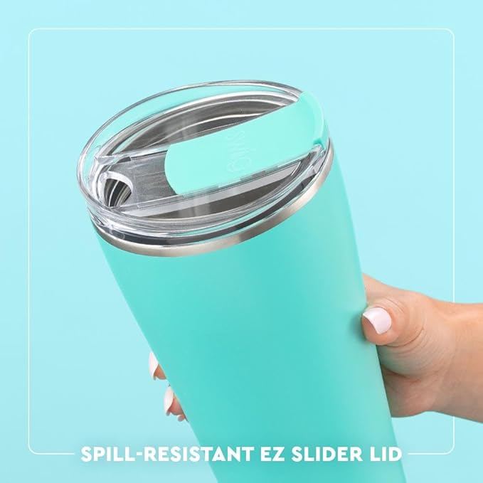 Swig Life 32oz Insulated Tumbler, Travel Coffee Tumbler with Lid, Cup Holder Friendly Travel Coffee Mug, Stainless Steel, 32 oz, Reusable Insulated Mug with Lid (Hydrangeas)