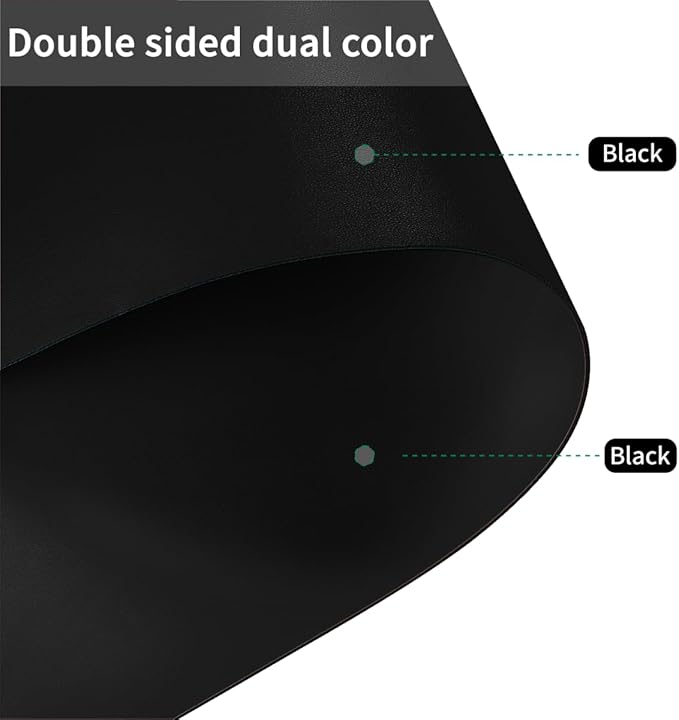 Dining Table Cover Protector for Dining Room Table - Can Be Used On Both Sides Waterproof and Easy to Clean Good Flatness Used for Dining Table(Black+Black 44x78)
