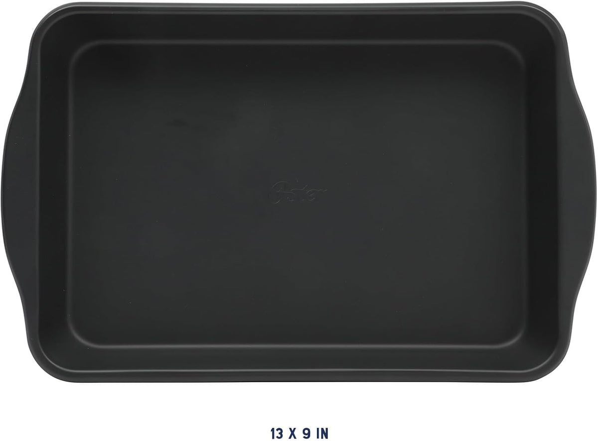Oster Teston 13 x 9 Inch Rectangular Nonstick Carbon Steel Cake/Baking Pan - Matte Black