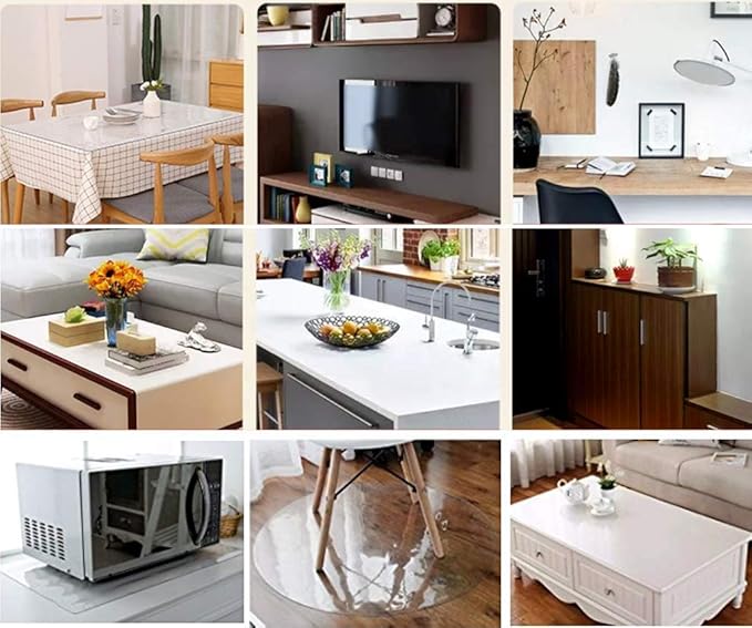 NECAUX Custom 14 x 28 Inch Frosted Desk Cover Protector, 1.5mm Thick Plastic Desk Pad Mat, Table Cover Tablecloth Protector for Office Computer Writing Desk, Side Table, End Table, Night Stand Dresser