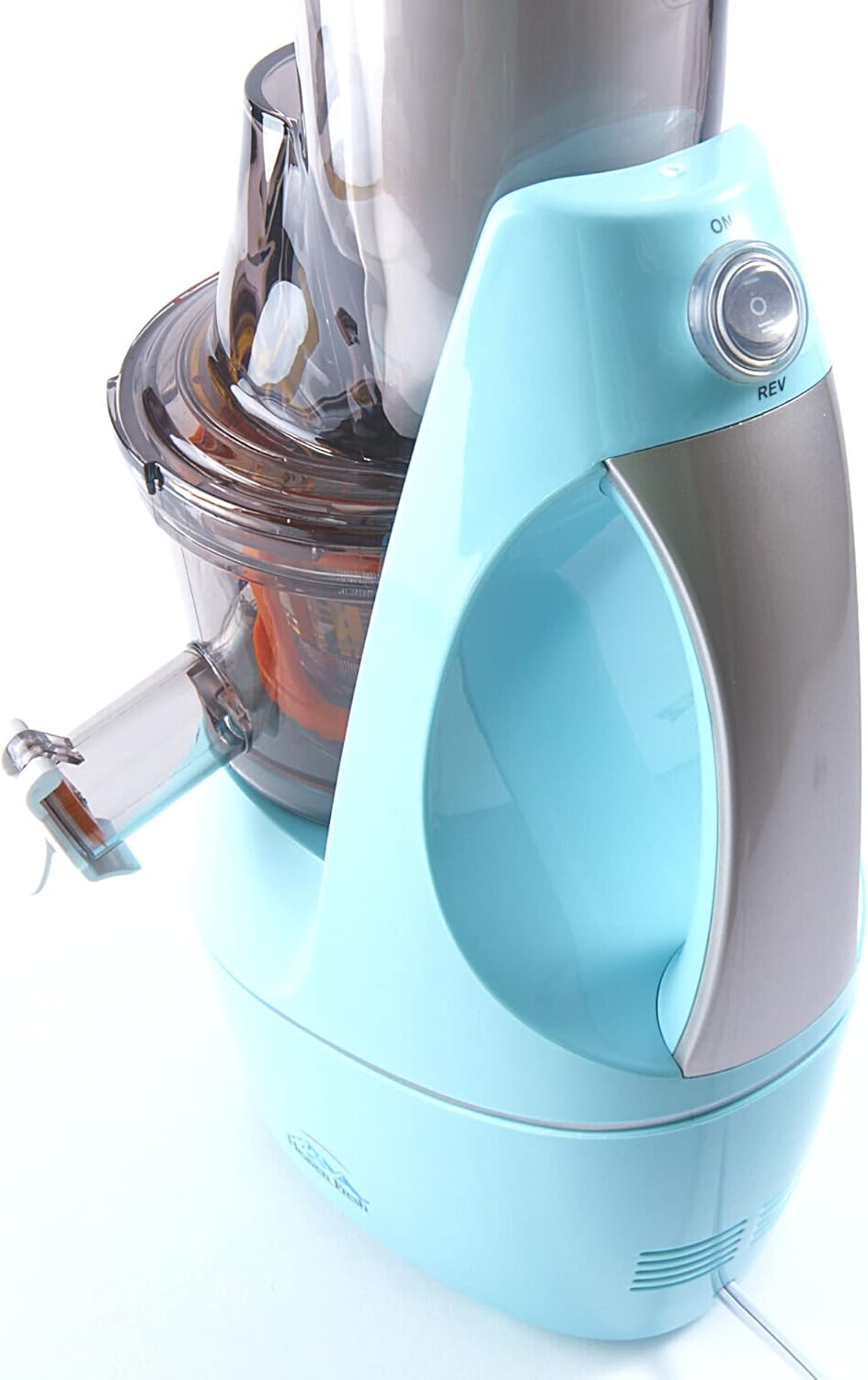 Cold Press Slow Masticating Juicer, Ultra-Quiet 240W Motor, Maximized Juice Yield, Included Frozen Dessert Strainer, Drip-Free Cap - Teal