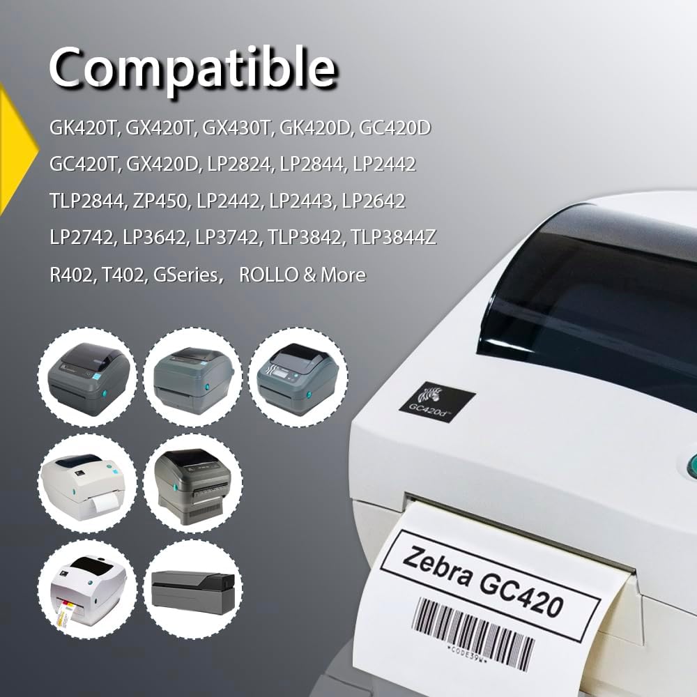BETCKEY - 3" x 5" Multipurpose & Large Shipping Labels Compatible with Zebra & Rollo Label Printer,Premium Adhesive & Perforated[Orange, 6 Rolls, 2100 Labels]