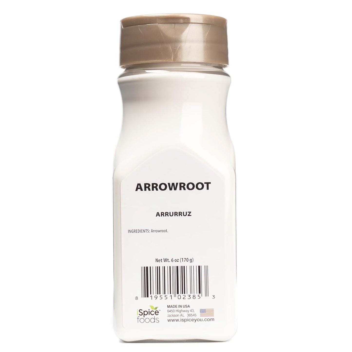 iSpice Premium Arrowroot Powder |Natural Thickener Arrowroot Flour |Gluten-Free Arrowroot Starch| Non -GMO Arrow Powder | 6oz (170g)