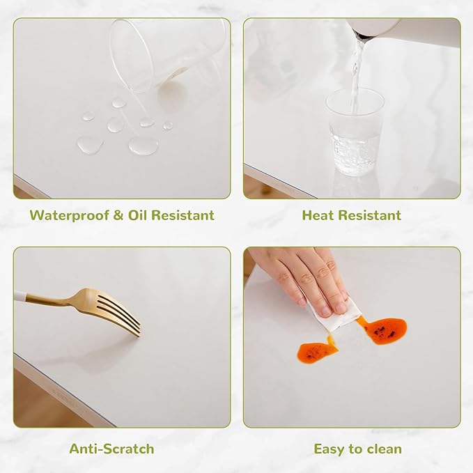 32 x 92 Inch Clear Table Cover Protector, Clear Table Protector for Dining Room Table, 1.5mm Plastic Table Cover, Waterproof Table Pad for Kitchen, Office