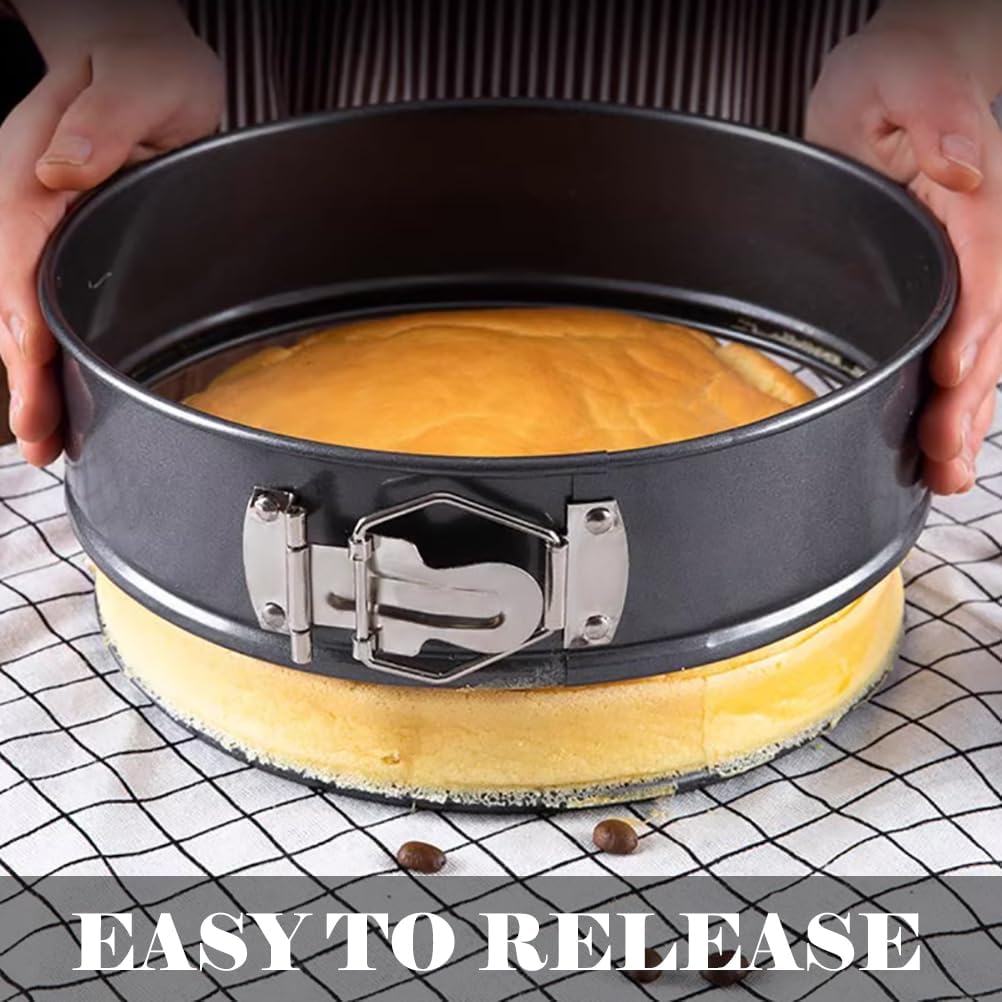 Tellshun 8 Inch Non-stick Springform Pan with 50 Pcs Parchment Paper Cheesecake Pan with Removable Bottom Baking Mold Round Leakproof