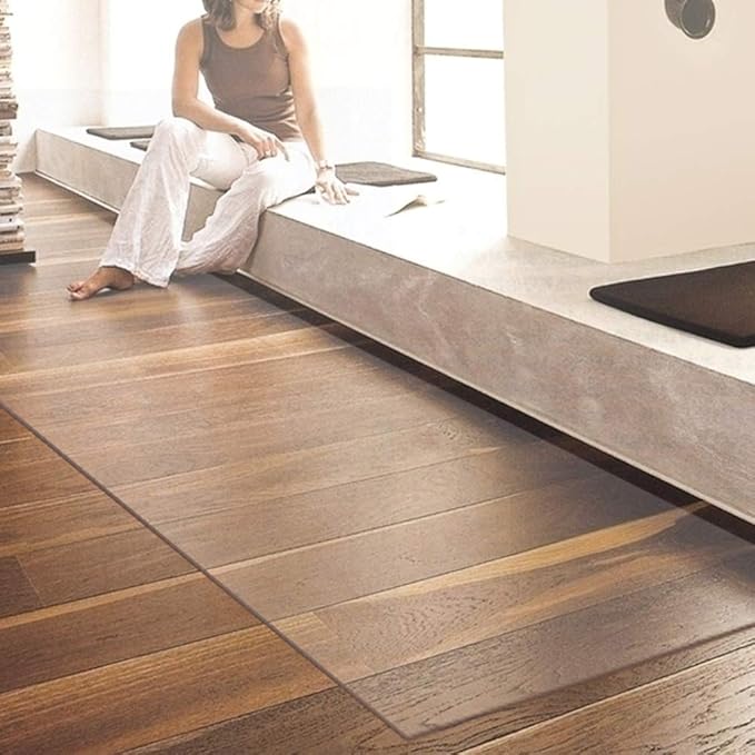 NECAUX Custom Multisize 1.5mm Thick Frosted PVC Table Cover Protector - 60 x 120 Inch Rectangular Vinyl Heat Resistant Table Pads for 10 Foot Meeting Table/Dining Room Table