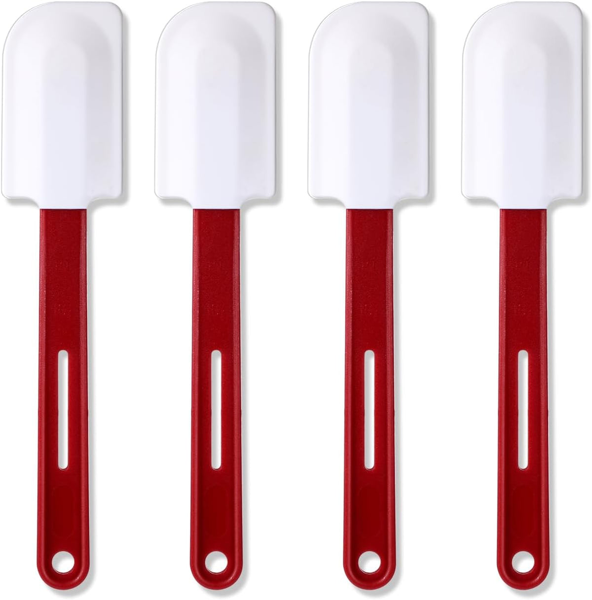 Norme 4 Pcs High Temp Silicone Spatulas Heat Resistant Rubber Spatula Commercial Silicone Scraper with Handle for Kitchen Cook Baking Mixing Utensil, Dishwasher Safe (10 Inch)