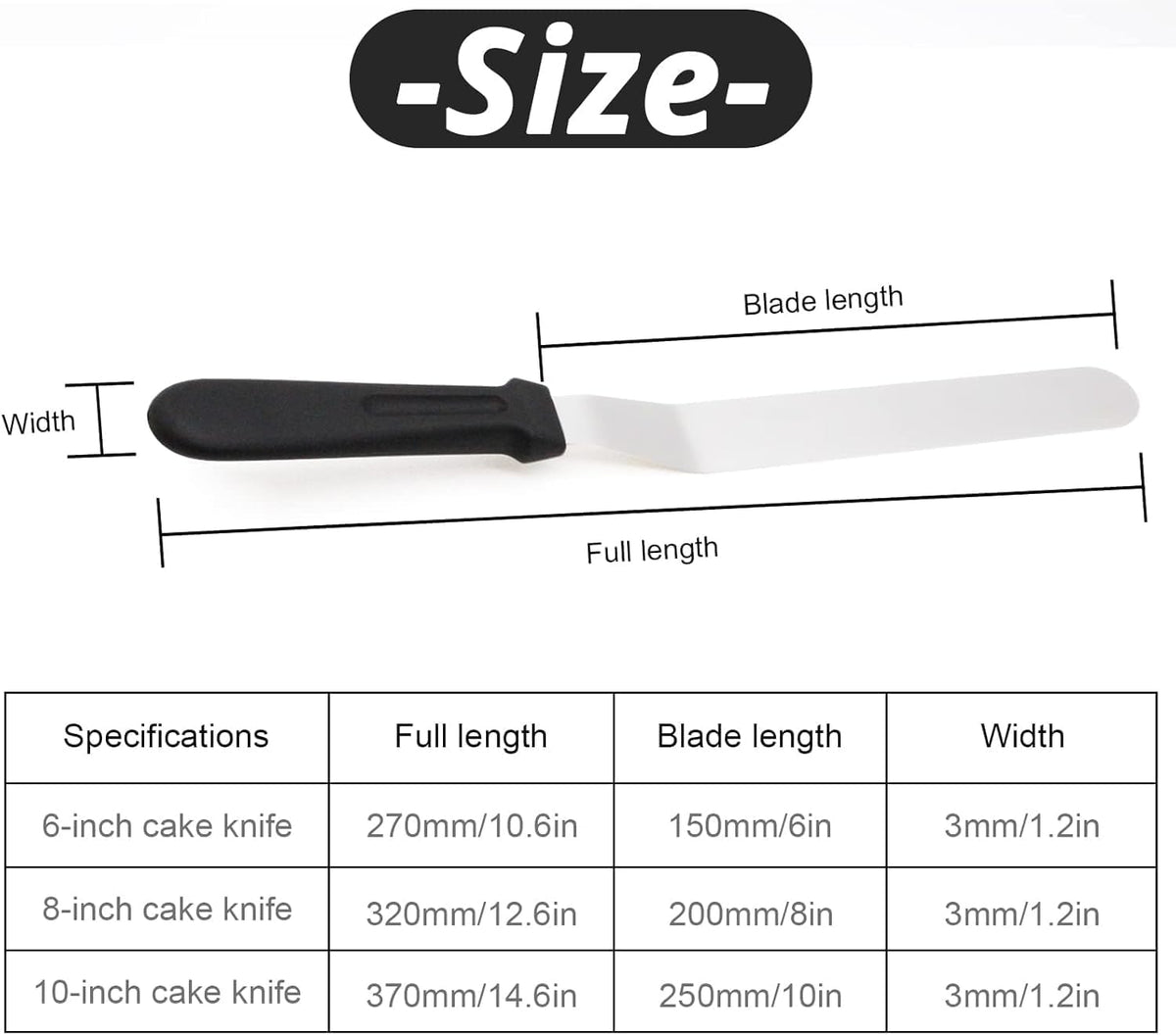 Icing Spatula, Offset Spatula, Stainless Steel with PP Plastic Handle Cake Decorating Frosting Spatula