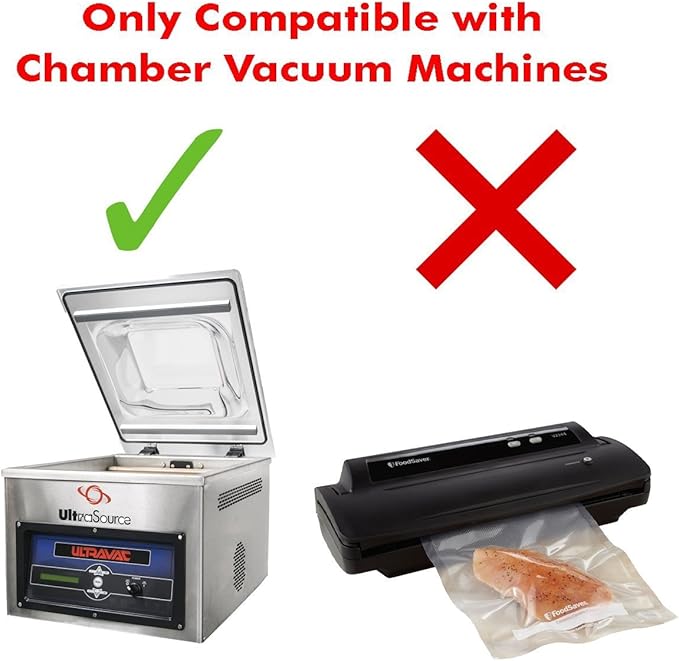 UltraSource - Chamber Machine Pouches 3 Mil Thickness, 16" x 24", Pack of 500 Vacuum Chamber Pouches, BPA-Free Pre-Cut Chamber Vacuum Sealer Bags with tear notch