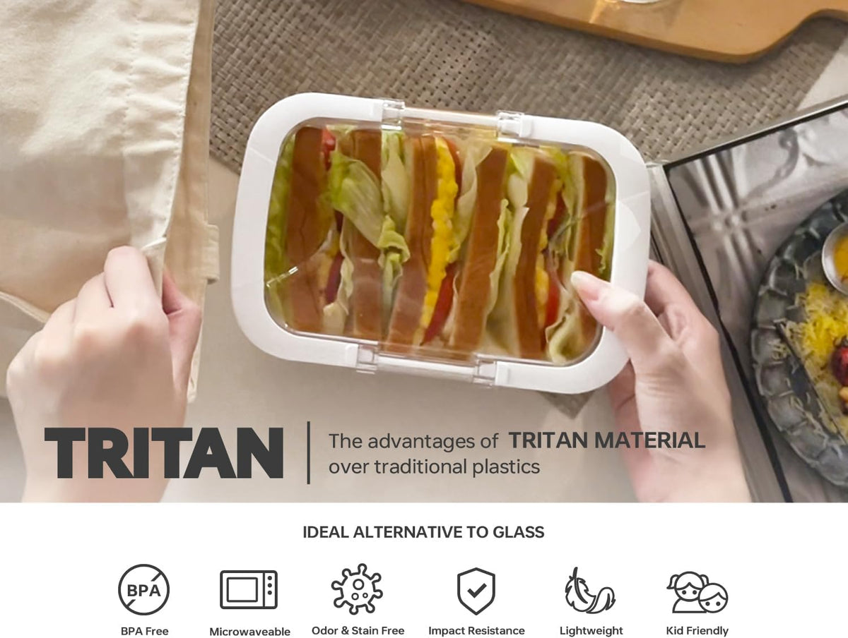 Felli Duo Loc Tritan Meal Prep Containers Microwave Safe BPA FREE, Leak Proof Lunchable Container for Leftovers Kitchen Fridge Freezer, Reusable On the Go Lunch Plastic Travel Box (Beginner 3pk)