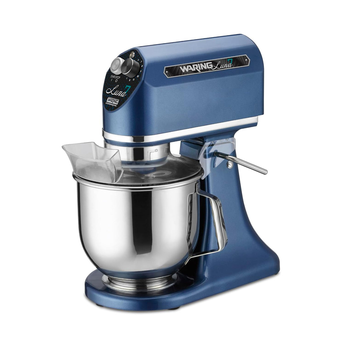 Waring Commercial Planetary 7 Quart Large Stand Mixer | Tilt Head | Countertop Chef Professional Restaurant Industrial Grade | Stainless Steel Bowl | Bakery Bread Dough | WSM7L | 1/2 HP 120V, Blue