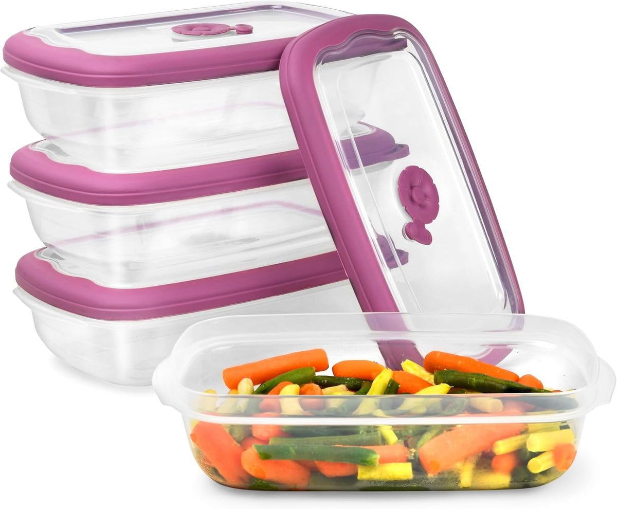 Tribello Freezer To Microwave 8-Piece Leak-Proof Meal Prep Containers Reusable, 33 Oz Food Storage Containers With Lids and Steam Vents, Airtight On The Go Lunch Containers, Dishwasher Safe, BPA-Free