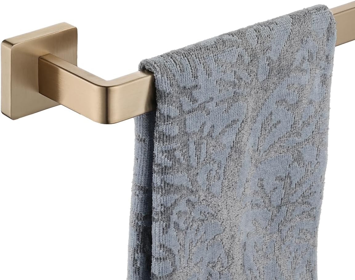 JQK Champagne Bronze Bath Towel Bar, 27 Inch 304 Stainless Steel Thicken 0.8mm Towel Rack Bathroom, Towel Holder Wall Mount, Total Length 29.41 Inch, TB250L27-CB