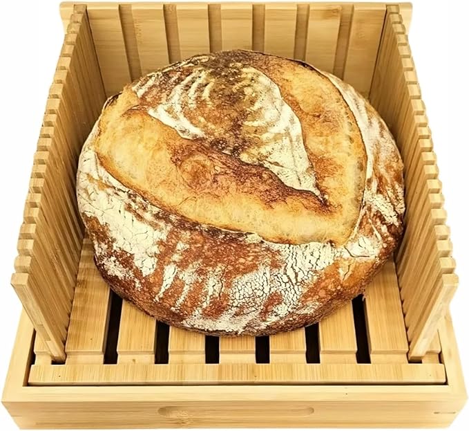 Bread Slicer for Sourdough Rounds & Homemade Bread, 10.5″ Adjustable Large Wide Capacity, Perfect for Artisan Loaves, Durable & Easy to Use – The Ideal Gift for Baking Enthusiasts