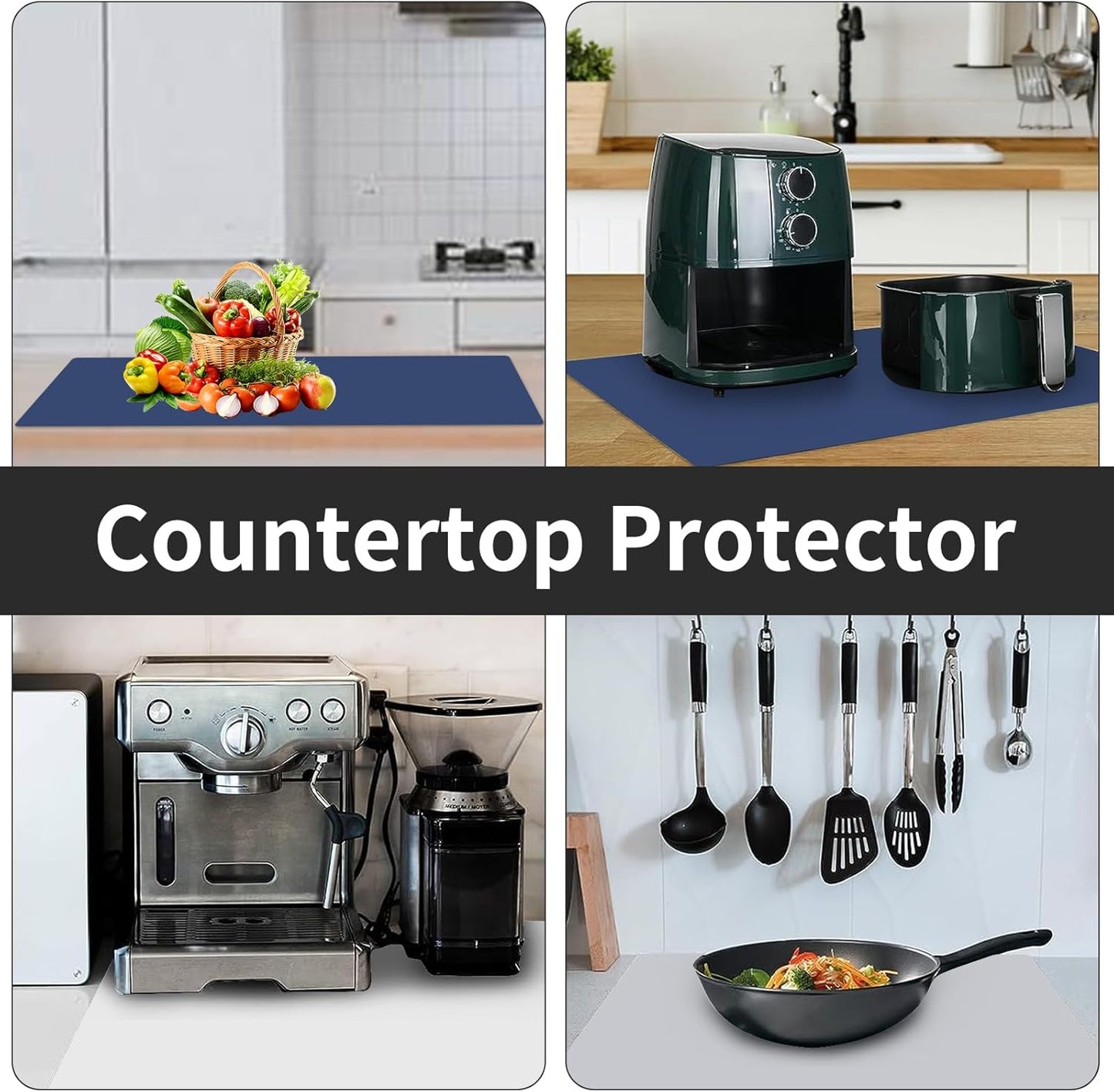 Extra Large Silicone Mat, 78.7”x 23.6”Non-Slip Heat Resistant Mats, Thicken Kitchen Countertop Protector Mat, Cuttable Waterproof Protector Mats for Kitchen Counter or Crafts (Semitransparent)
