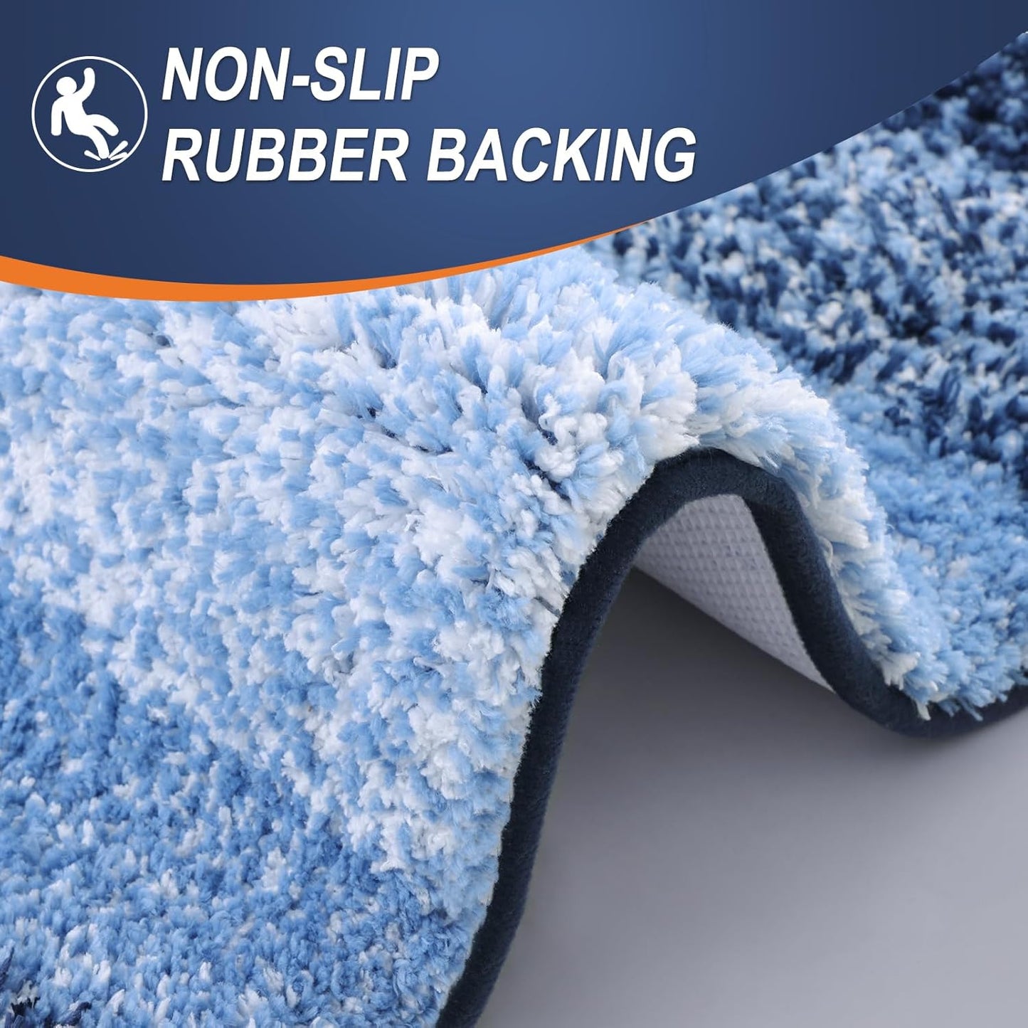 OLANLY Bathroom Rugs Mat 30x20, Extra Soft Absorbent Microfiber Bath Rugs, Rubber Backing, Quick Dry, Machine Washable Bath Mats for Bathroom Floor, Tub and Shower, Home Decor Accessories, Navy