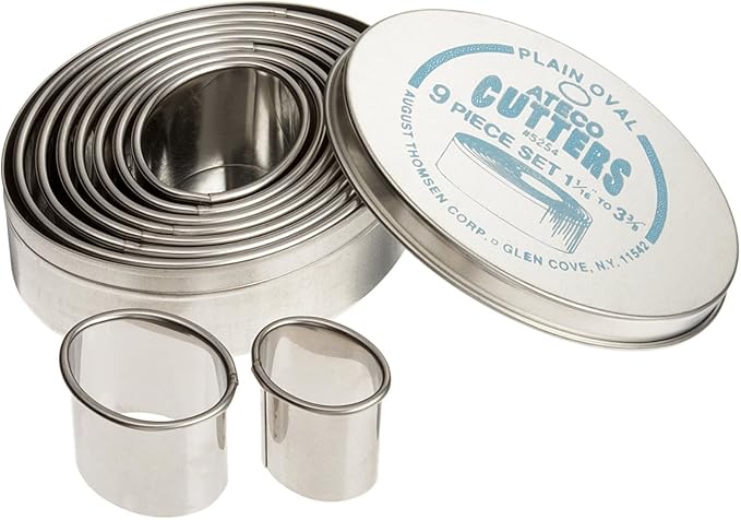 Ateco 9pc Plain Oval Cutter Set