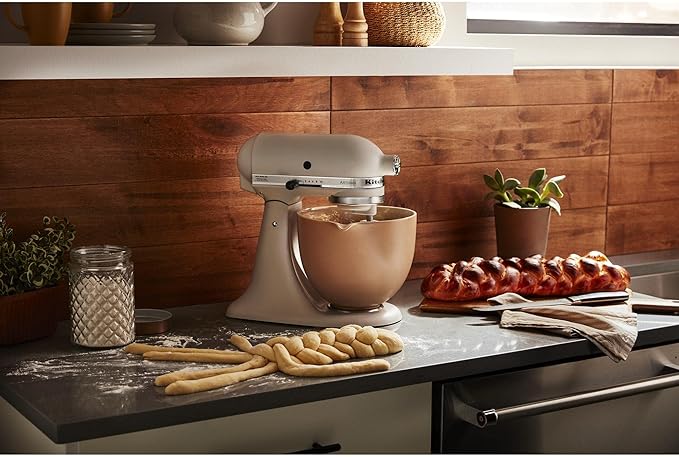 KitchenAid 5 Quart Ceramic Bowl for all 4.5-5 Quart Tilt-Head Stand Mixers KSM2CB5PFC, Fired Clay