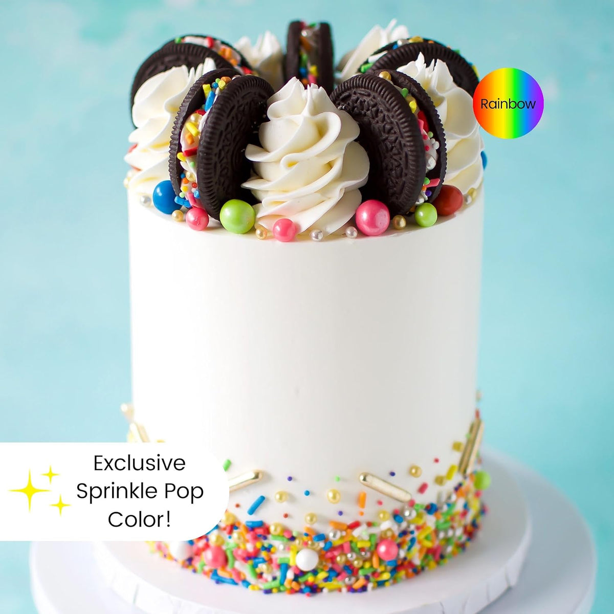 Sprinkle Pop Rainbow Road Sprinkle Mix| Blend of White Red Orange Yellow Green Blue Pink Purple Rainbow Sprinkles Made in USA for Decorating Birthday Cakes Cookie Cupcakes Ice Cream Chocolate,4oz