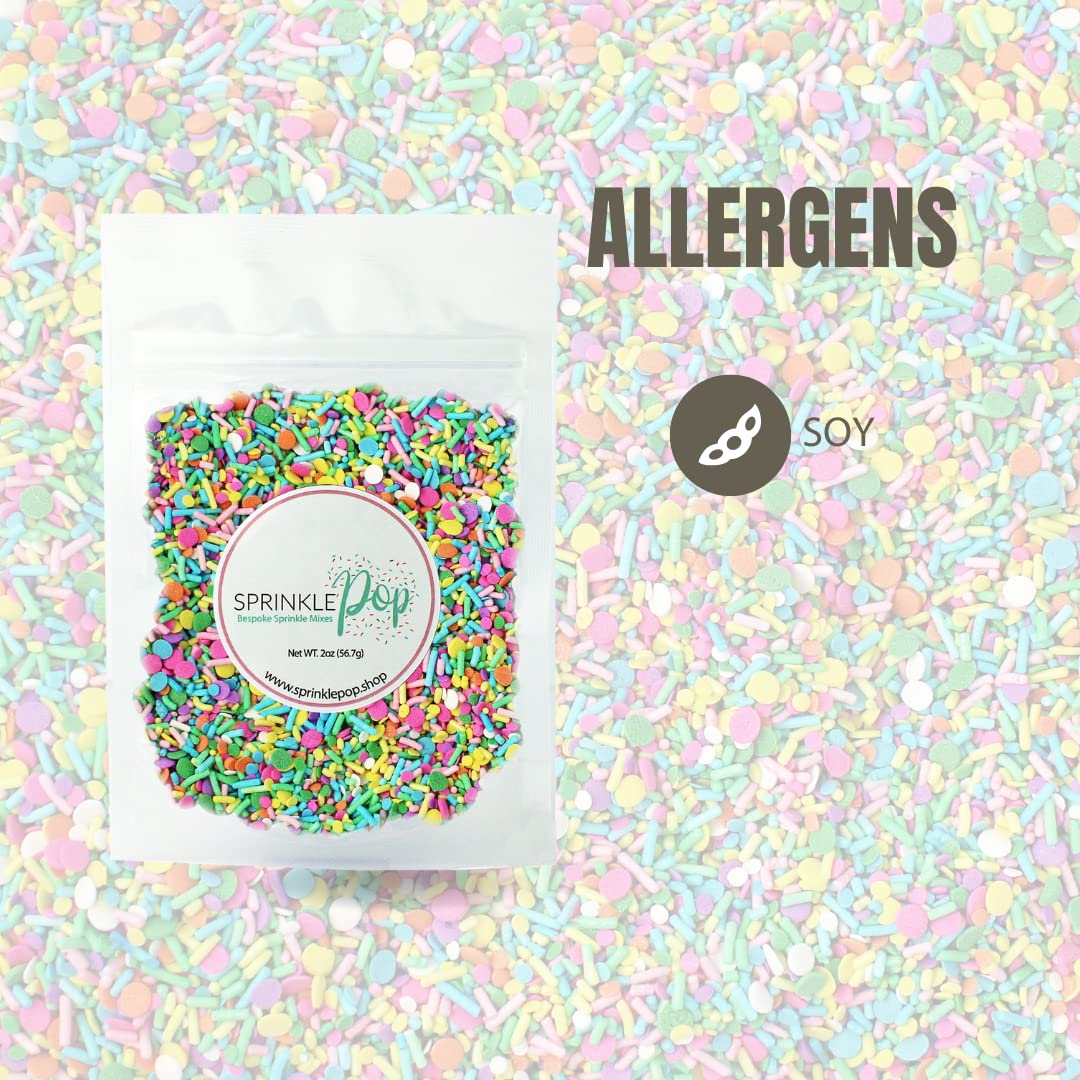 Pastel Party Sprinkles Mix | Made In USA By Sprinkle Pop| A Blend of Pink yellow Blue Green Purple Orange Lavender Mint Confetti Sprinkles| Easter Sprinkles For Decorating Cake Cupcakes Cookies, 2oz