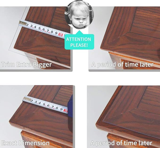 NECAUX 17 x 60 Inch Clear Table Protector, 1.5mm Thick Water Resistant Plastic Non-Slip Table Pad Table Cover Protector for 5 Foot Writing Desk Trainning Table Craft Table Vanity Dresser Decor