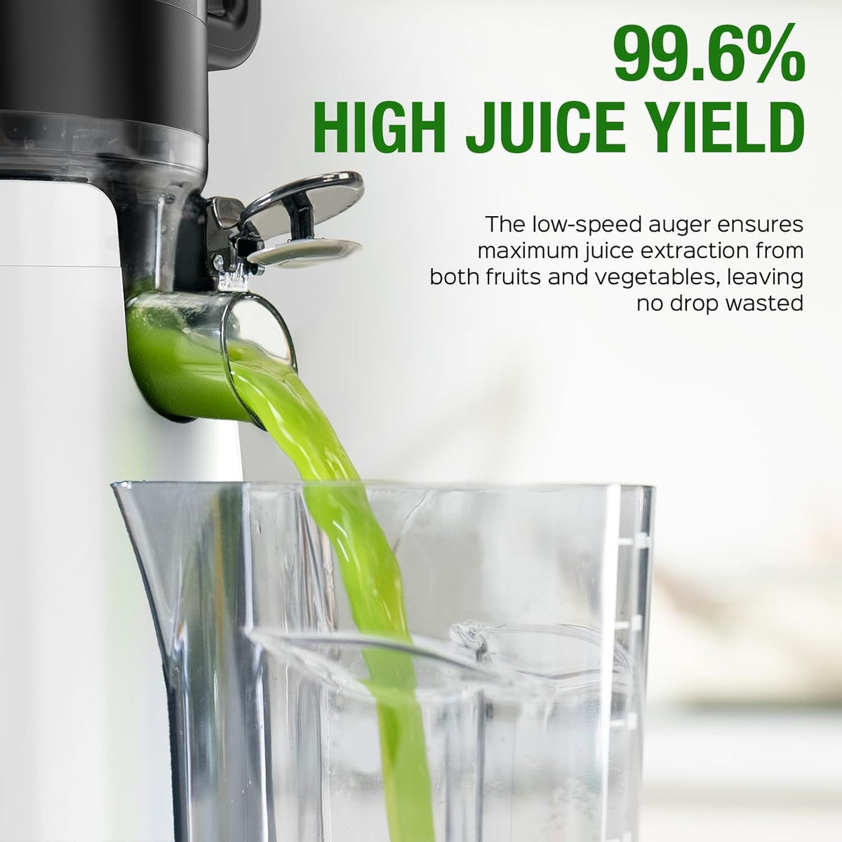 Juicer Machines, TUUMIIST Cold Press Juicer with 5.3" Extra Large Feed Chute Fit Whole Fruits & Vegetables Easy to Clean, High Juice Yield, BPA Free (White)