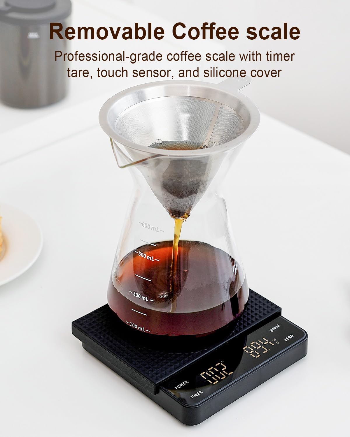 MOKKOM Coffee Grinder with Removable Coffee Scale via Bluetooth Connectivity, Anti-static Conical Burr Coffee Bean Grinder, 31 Precise Settings for Espresso/Drip/Pour Over/Cold Brew/French Press