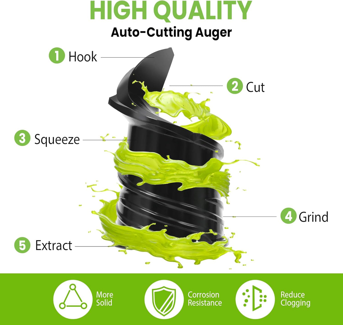 Cold Press Juicer, 6.5" Extra Large Feed Chute Juicer Machines, 350W Slow Masticating Juicer Machines with High Juice Yield for Whole Vegetables & Fruits, BPA Free, Titanium Gray, Easy to Clean