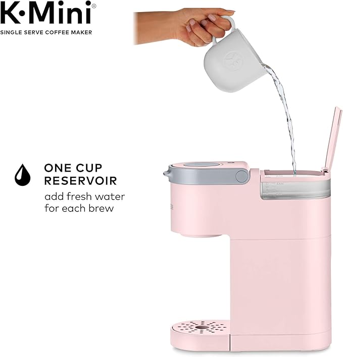 Keurig K-Mini Single Serve K-Cup Pod Coffee Maker, 6 to 12oz Brew size, with Cord Storage, Perfect for Small Spaces, Dusty Rose