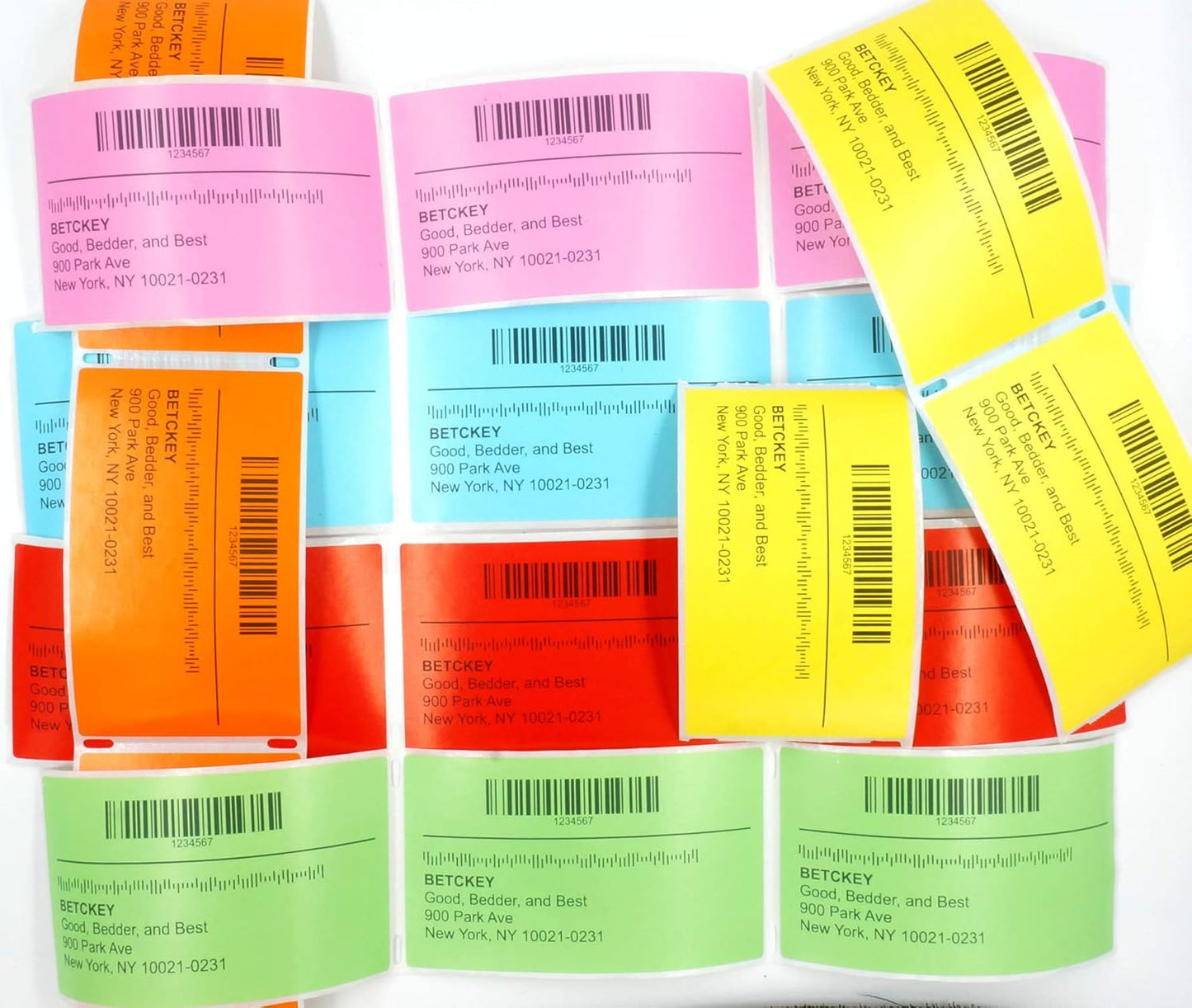 BETCKEY - 1.5" x 0.85" All Purpose Labels Compatible with Zebra & Rollo Label Printer,Premium Adhesive & Perforated[Orange, 6 Rolls, 9000 Labels]
