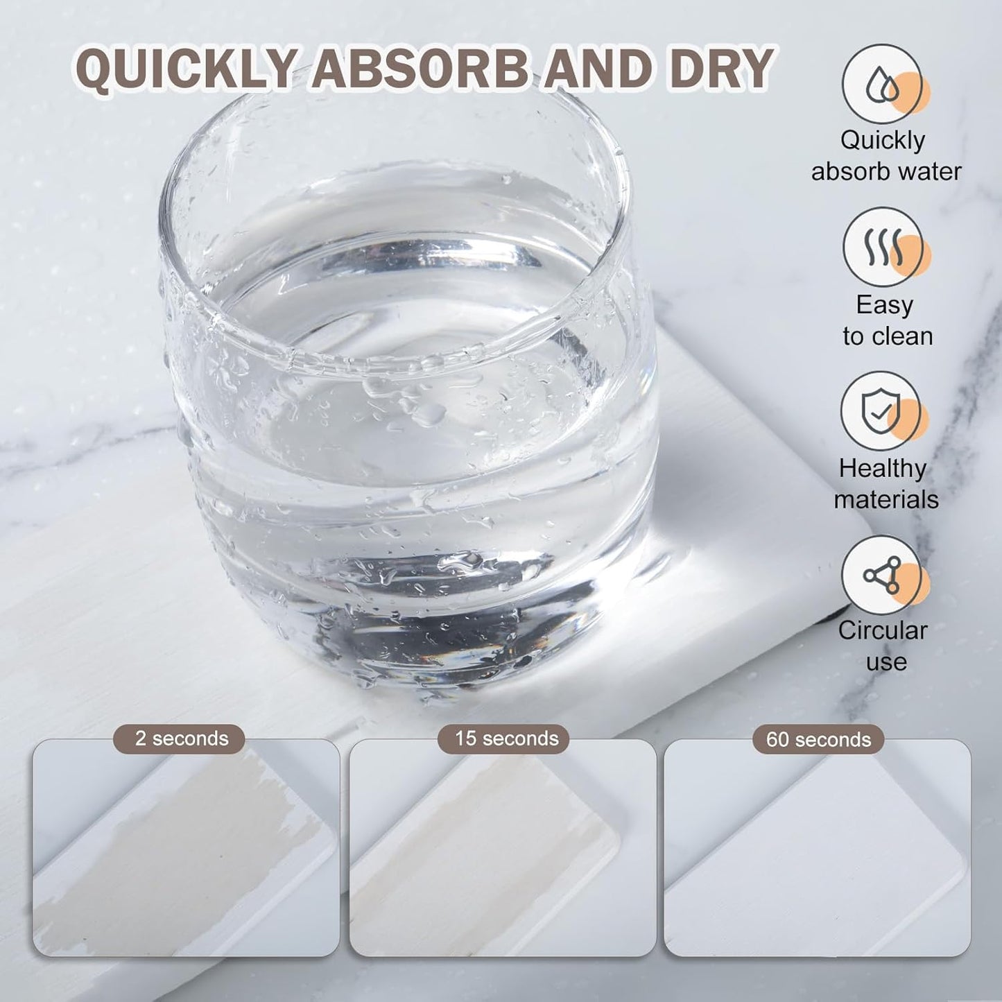 4PCS Water Absorbing Stone Tray for Sink, Fast Drying Stone Sink Tray, Water Absorbent Diatomite Trays, Diatomaceous Coaster, Stones Drying Trays for Bathroom Sinks and Kitchen Counter