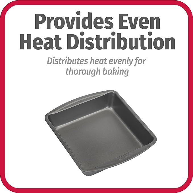 GoodCook Everyday Nonstick Steel Square Pan, 8", Gray