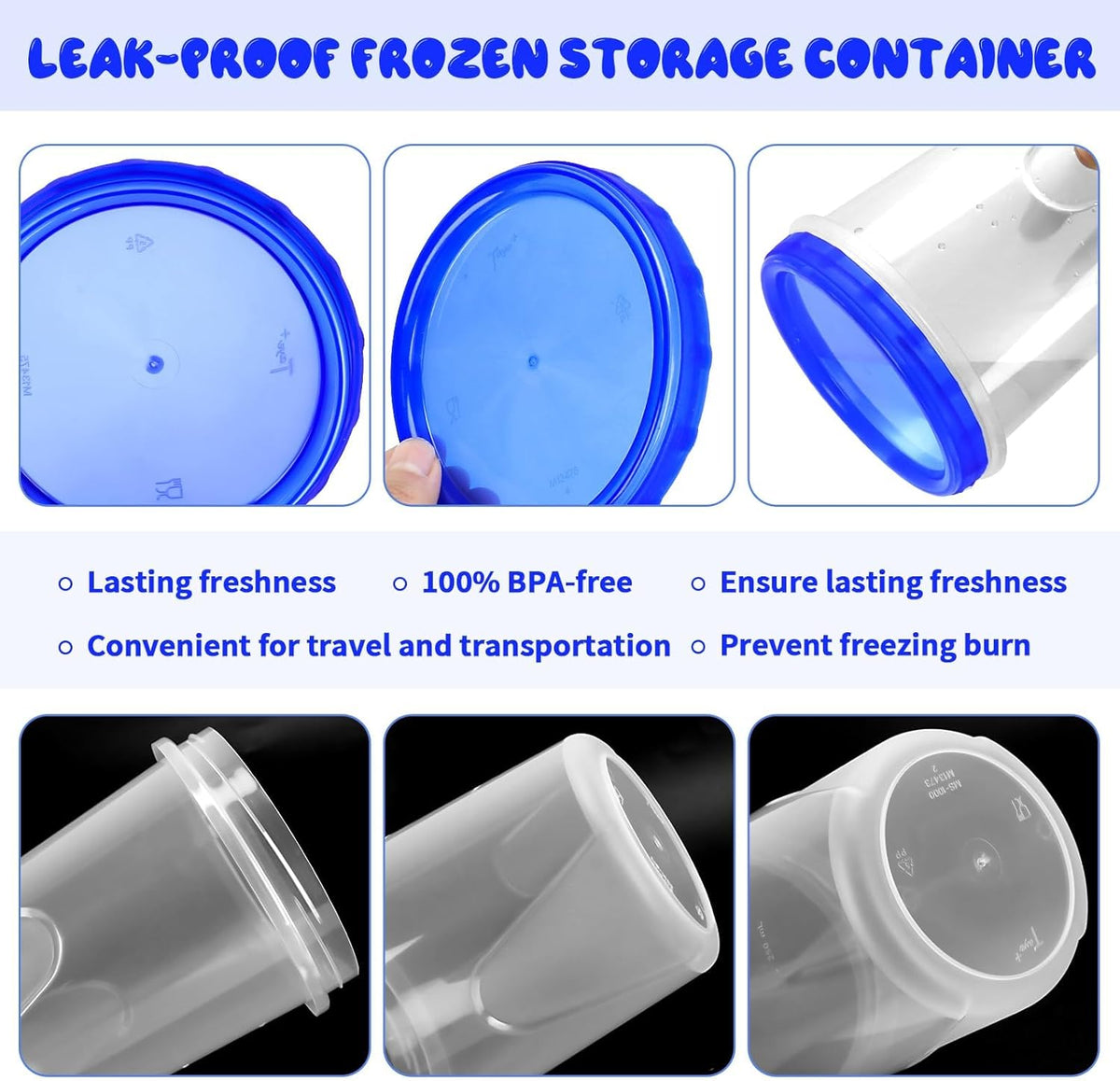 12 Pack Freezer Containers with Screw On Lids, 32 Oz Stackable Reusable Plastic Storage Container, Airtight Plastic Food Storage Containers with Twist Top Lids for Food Soup Jello Sauce