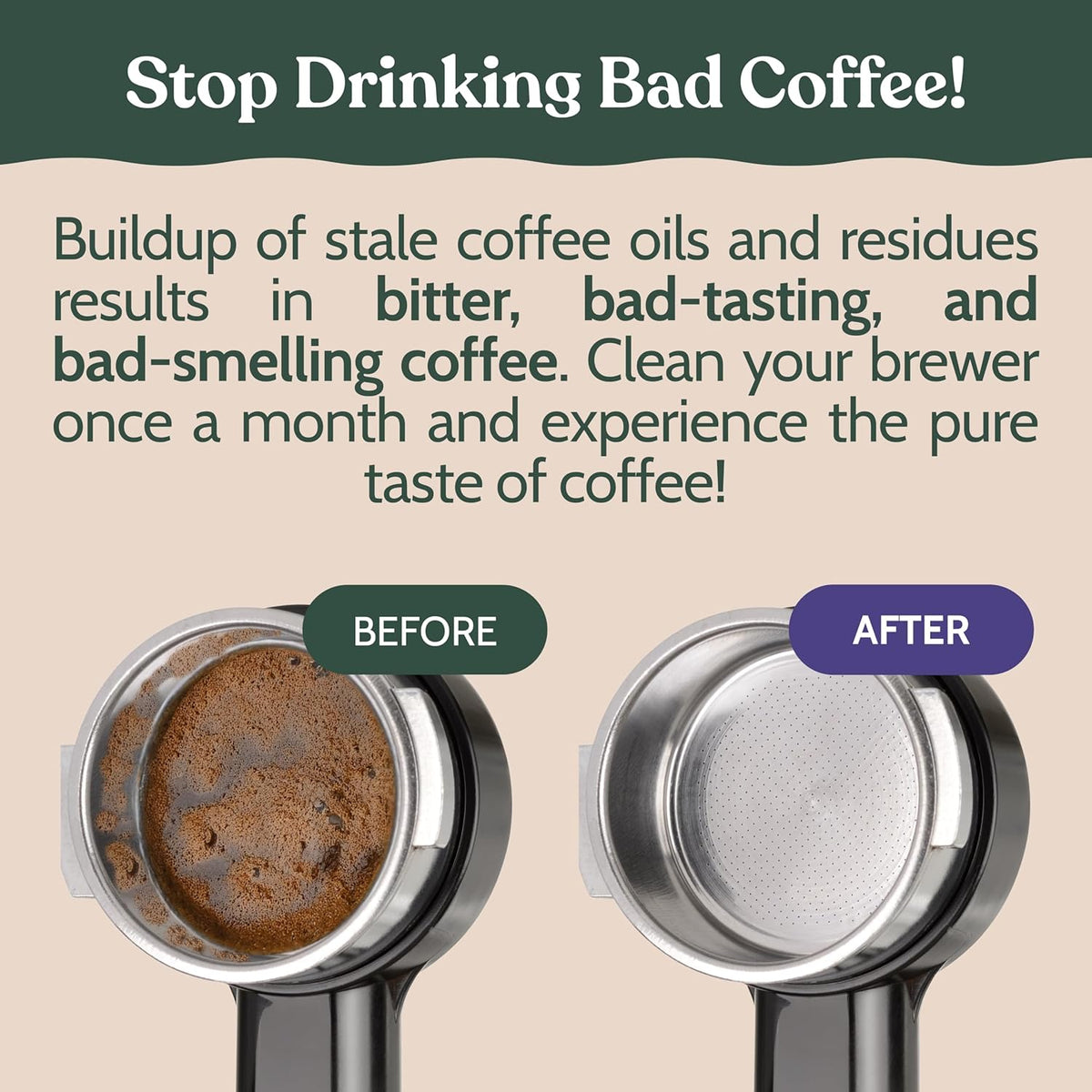Roobi Espresso Machine Cleaning Tablets. Coffee Machine Cleaner Tabs. 100 Count Carbon Neutral Espresso Clean Pack.
