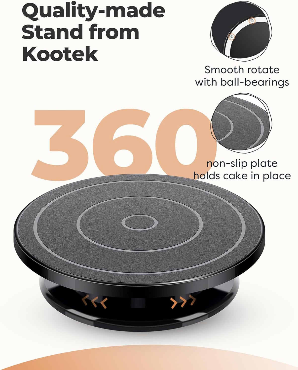 Kootek 71PCs Cake Decorating Kit, Baking Supplies Tools - Includes Cake Stand Turntable, 12 Icing Piping Tips, 2 Frosting Spatulas, 3 Scrapers, 50+2 Piping Bags, Coupler, Video Tutorial, Booklet
