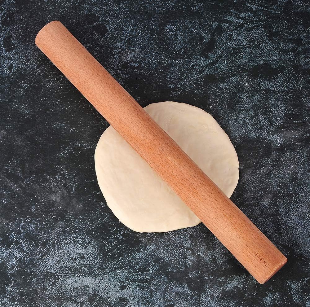 Rolling Pin 17.3Inch, Professional Dowel Wood Rolling Pins for Baking Pasta Pizza Pie and Cookie, Wooden Dough Roller Pin (Straight Style, Large 1.73 Inch Diameter)