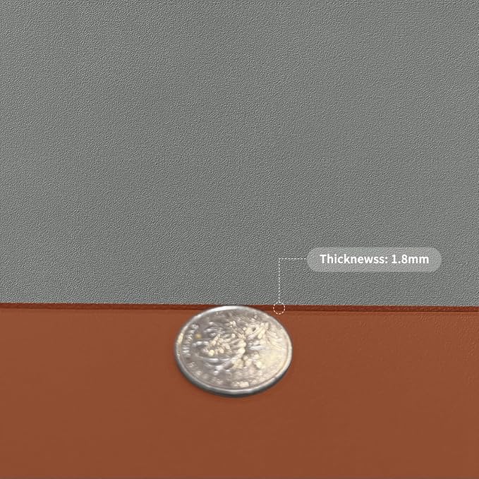 Leather Table Cover,1.8mm Thick,40x40 Inch Table Protector,Table Protector for Dining Room Table,Dining Table Cover,Table Cover Protector.(Brown+Gray,40x40)