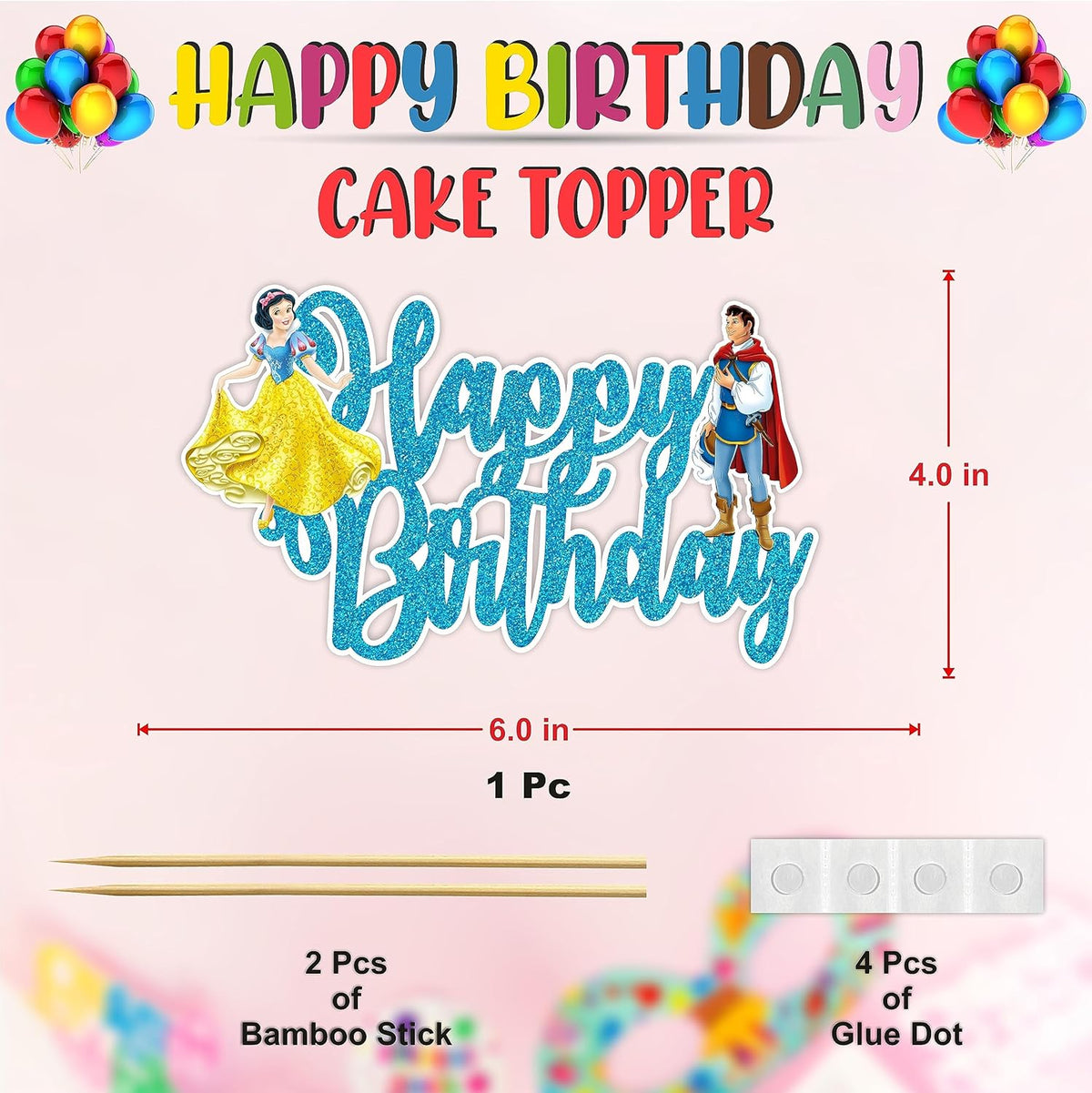 Seyal® Snow White and the Sevn Dwarfs Happy Birthday Cake Topper